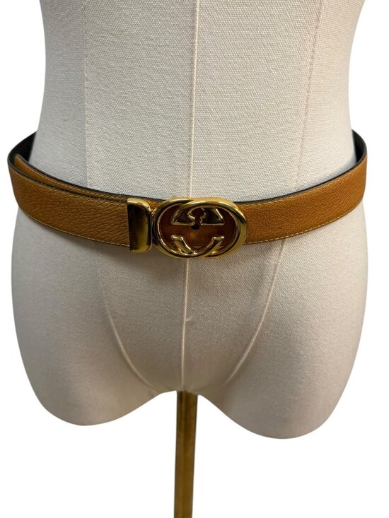 Gucci Accessories - VGUC Gucci Reversible Black Brown Leather Interlocking GG Belt 80/32